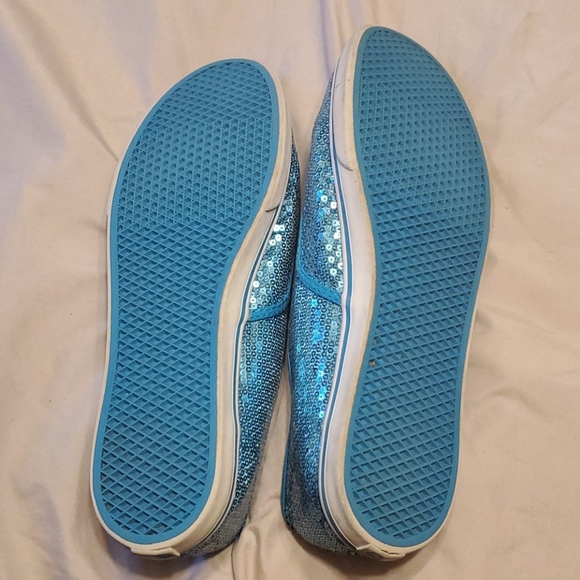 Sparkling Light blue Sequin Vans - Sz 10.5 - Picture 4 of 7